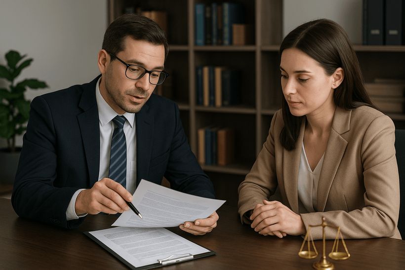 Rechtsanwalt erklärt Klienten wichtige Aspekte der Vorsorgevollmacht in Kanzlei